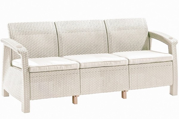 Трёхместный диван  Yalta Sofa 3 Seat белый купить в Переславле-Залесском