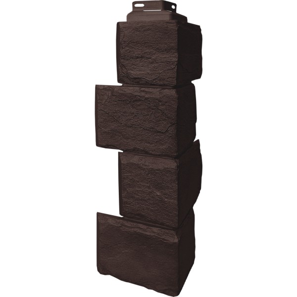 Цокольный сайдинг FineBer – Серия “Камень природный”, Угол наружный Коричневый купить в Переславле-Залесском