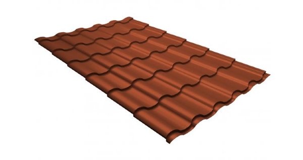Металлочерепица кредо GL 0,5 GreenСoat Pural RR 750 кирпично-красный (RAL 8004 терракота) купить в Переславле-Залесском