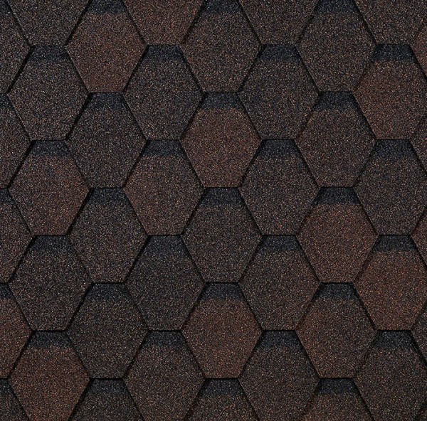 Гибкая черепица EURASIA Docke, Коллекция ШЕСТИГРАННИК Коричневый купить в Переславле-Залесском