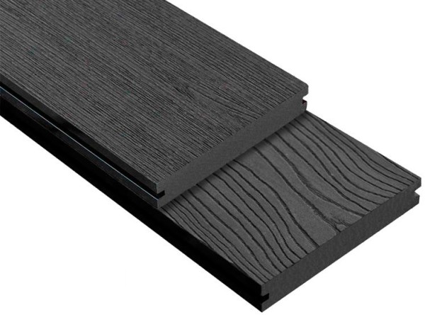 Террасная доска ДПК Outdoor 3D полнотелая STORM/OCEAN BLACK черная купить в Переславле-Залесском