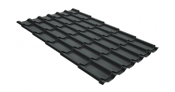 Металлочерепица классик GL 0,5 GreenCoat Pural Matt RR 23 темно-серый (RAL 7024 мокрый асфальт) купить в Переславле-Залесском