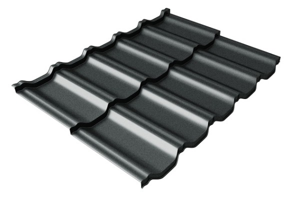 Металлочерепица модульная Квинта Uno Grand Line c 3D резом 0,5 GreenСoat Pural Matt RR2Н3 (RAL 7016 антрацитово-серый) купить в Переславле-Залесском