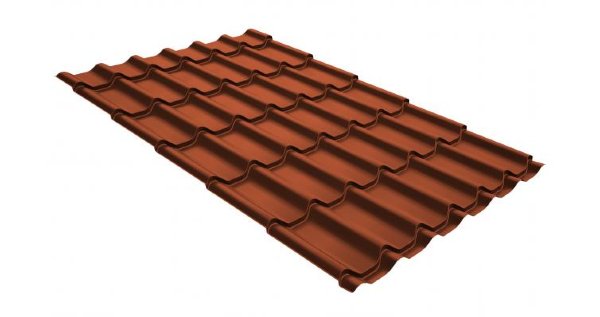 Металлочерепица классик GL 0,5 GreenCoat Pural RR 750 кирпично-красный (RAL 8004 терракота) купить в Переславле-Залесском