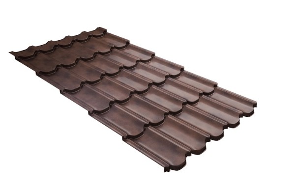 Металлочерепица квинта плюс с  3D резом 0,45 Safari Twincolor Brown купить в Переславле-Залесском