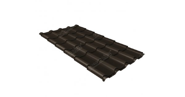 Металлочерепица камея GL 0,5 GreenCoat Pural matt RR 32 темно-коричневый (RAL 8019 серо-коричневый) купить в Переславле-Залесском