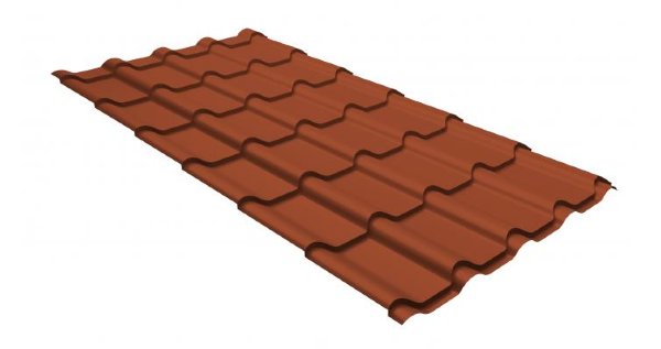 Металлочерепица камея GL 0,5 GreenCoat Pural RR 750 кирпично-красный (RAL 8004 терракота) купить в Переславле-Залесском