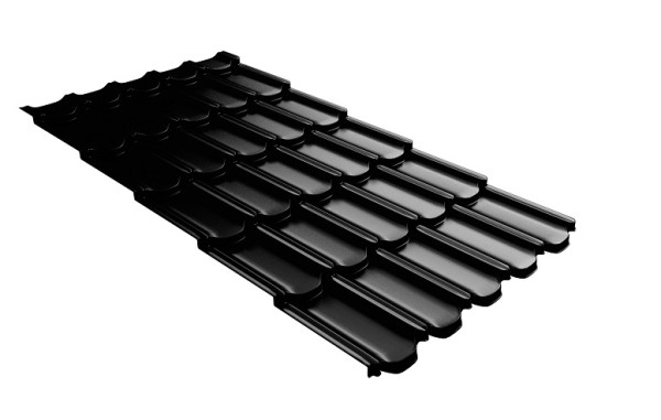 Металлочерепица квинта плюс с 3D резом 0,5 GreenСoat Pural Matt RR 33 черный (RAL 9005 черный) купить в Переславле-Залесском