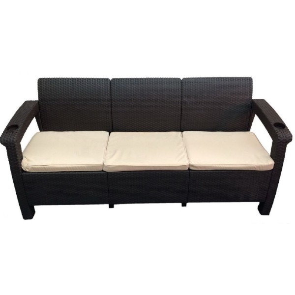 Трёхместный диван  Yalta Sofa 3 Seat венге купить в Переславле-Залесском