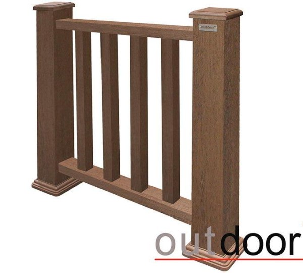 Ограждение из ДПК Outdoor Классик 3D STORM коричневый микс купить в Переславле-Залесском