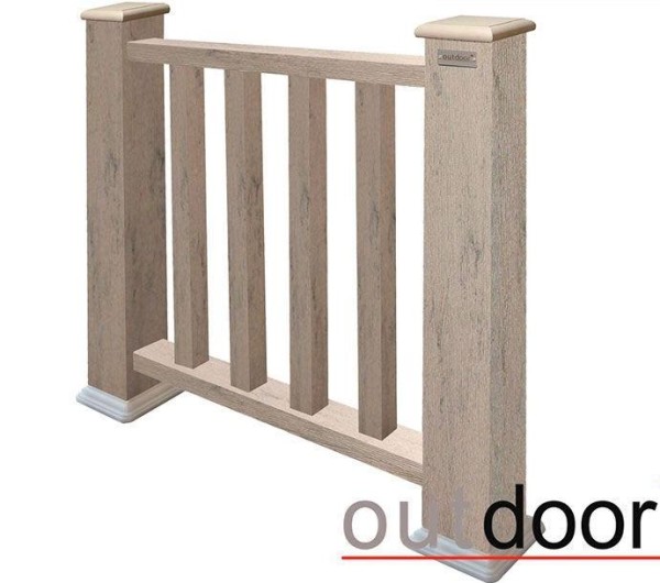Ограждение из ДПК Outdoor Классик 3D STORM серый микс купить в Переславле-Залесском