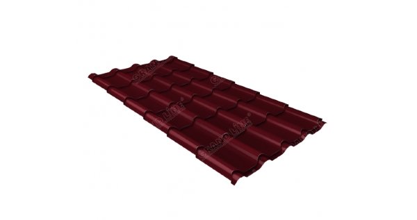Металлочерепица камея 0,5 Satin RAL 3005 красное вино купить в Переславле-Залесском