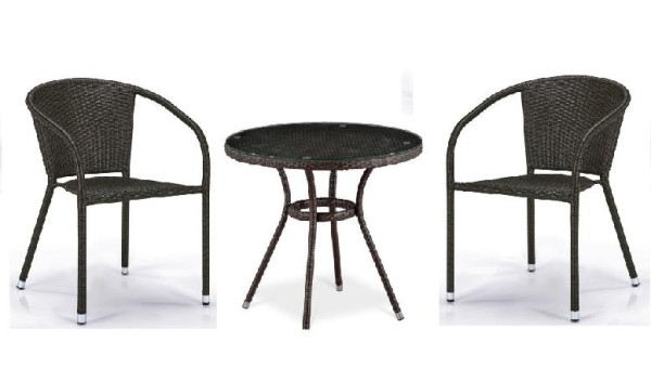 Комплект плетеной мебели AFINA из иск. ротанга Асоль-7 T282ANT/Y137C-W53 Brown 2Pcs купить в Переславле-Залесском