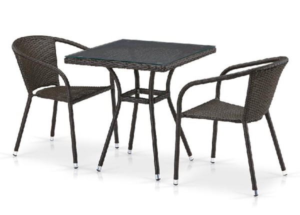 Комплект плетеной мебели AFINA из иск. ротанга T282BNT/Y137C-W53 Brown 2Pcs купить в Переславле-Залесском