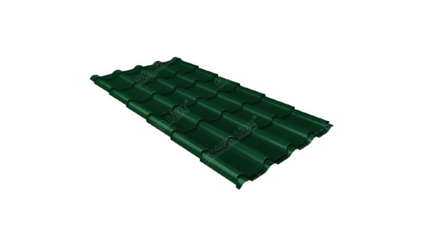 Металлочерепица камея 0,5 Satin RAL 6005 зеленый мох купить в Переславле-Залесском