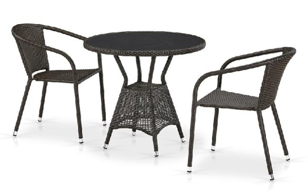 Комплект плетеной мебели AFINA из иск. ротанга T707ANS/Y137C-W53 Brown 2Pcs купить в Переславле-Залесском