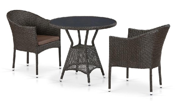 Комплект плетеной мебели AFINA из иск. ротанга T707ANS/Y350-W53 Brown 2Pcs купить в Переславле-Залесском
