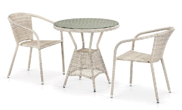 Комплект плетеной мебели AFINA из иск. ротанга T705ANT/Y137C-W85 Latte 2Pcs купить в Переславле-Залесском