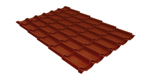 Металлочерепица классик 0,5 Satin RAL 8004 терракота купить в Переславле-Залесском