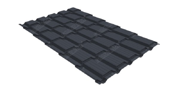 Металлочерепица GL квадро профи 0,5 Satin RAL 7024 мокрый асфальт купить в Переславле-Залесском