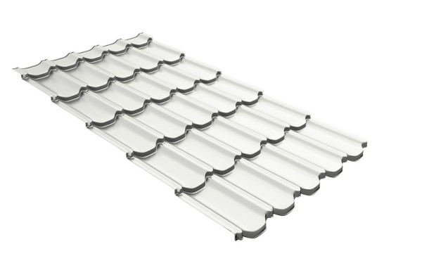 Металлочерепица квинта плюс с 3D резом 0,5 Satin RAL 9003 сигнальный белый купить в Переславле-Залесском
