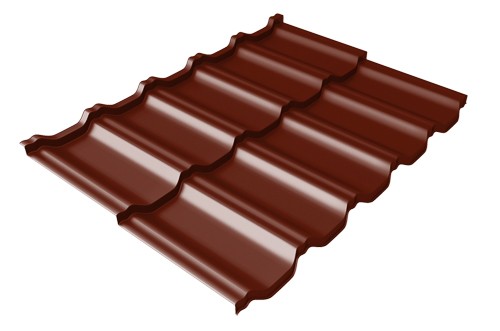 Металлочерепица модульная Квинта Uno Grand Line c 3D резом 0,5 Satin RAL 3005 красное вино купить в Переславле-Залесском